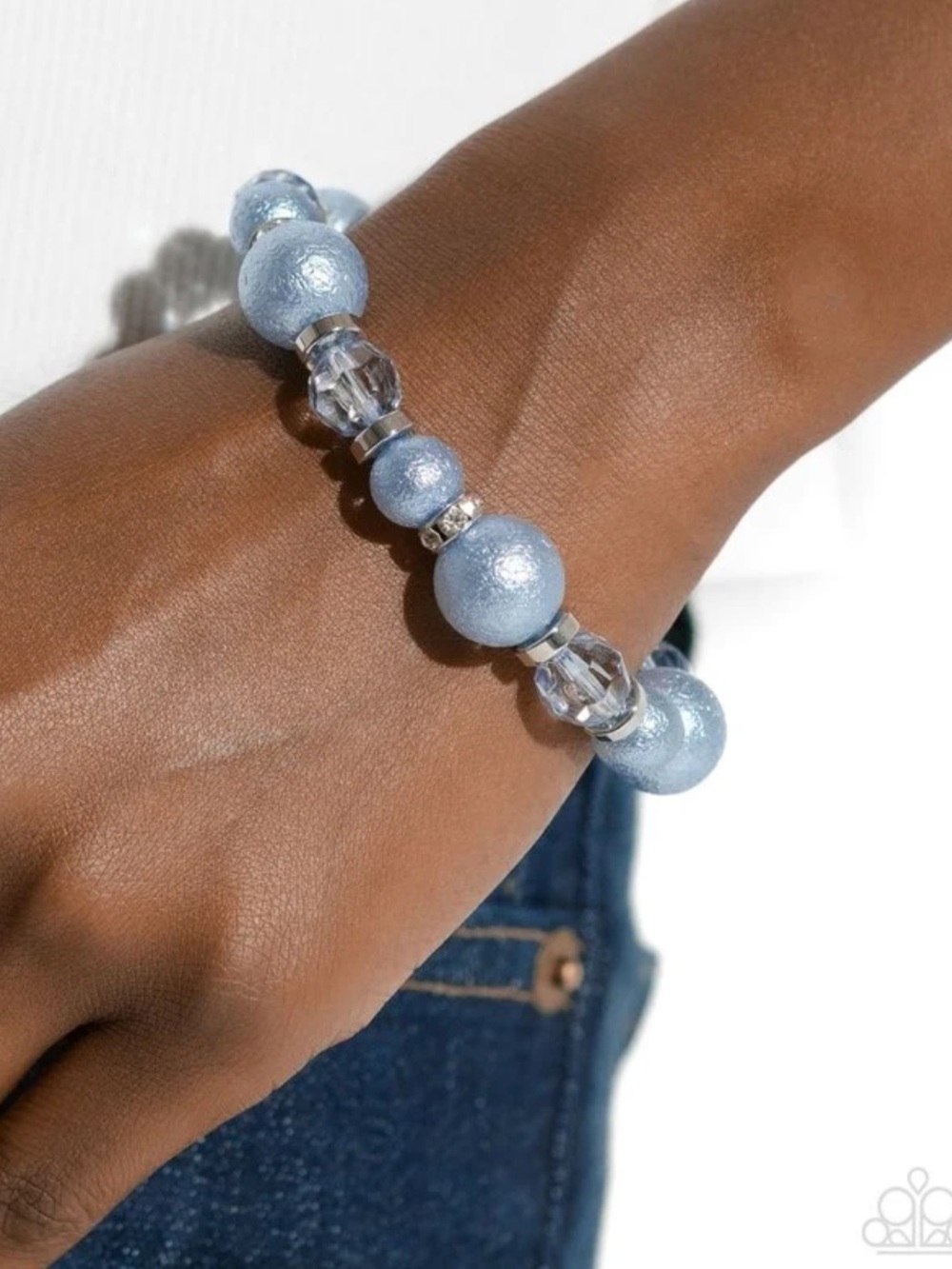 🩵💎🩵 “PEARL PROTAGONIST” BLUE STRETCH BRACELET ~ PAPARAZZI❗️ 🩵💎🩵